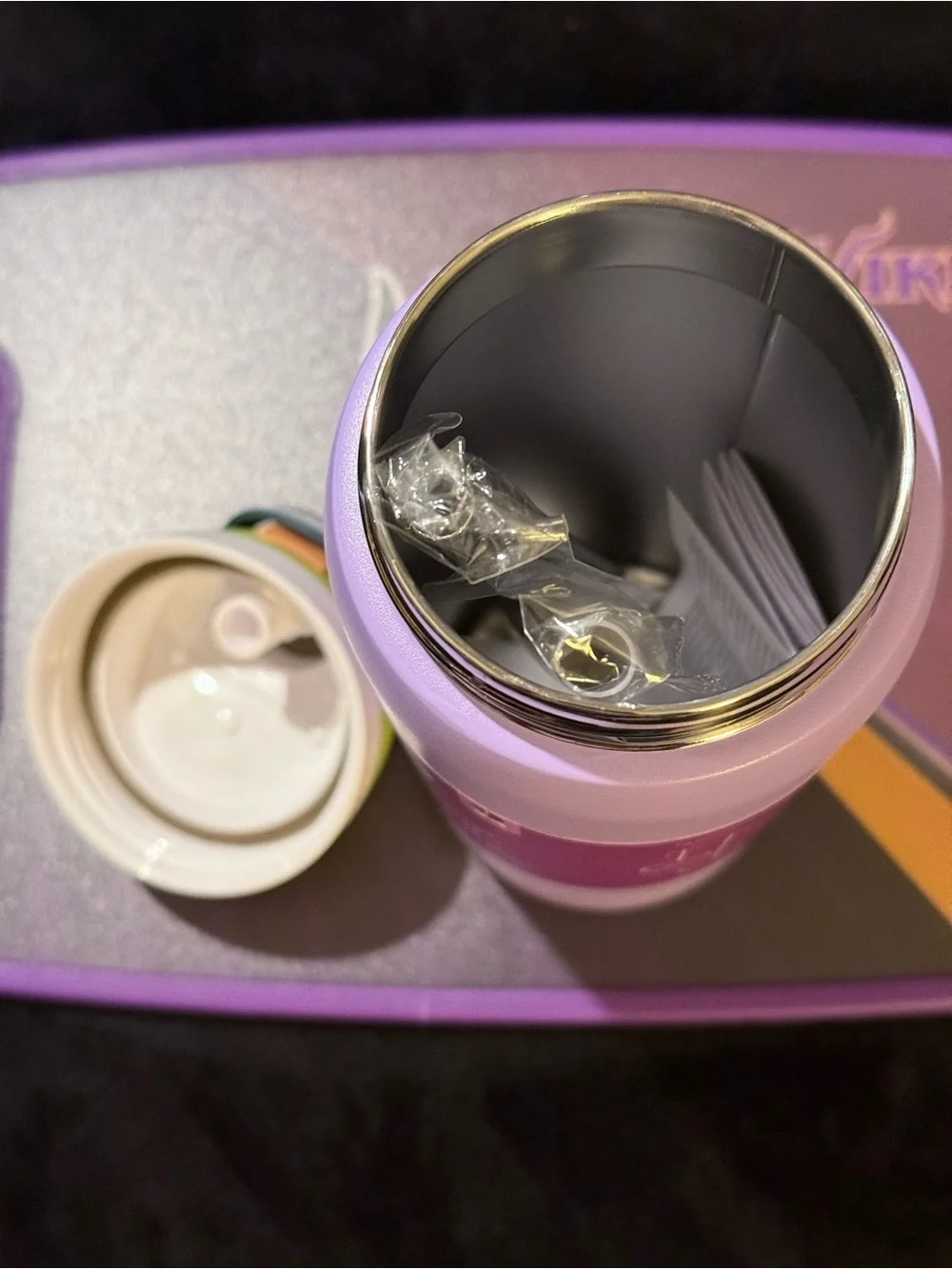Owala FreeSip Insulated Bottle - Lavender with Lime & Peach Accents